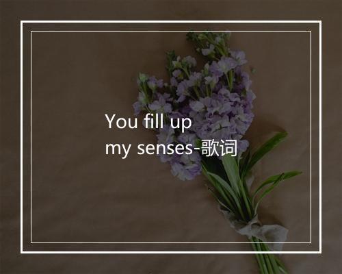 You fill up my senses-歌词