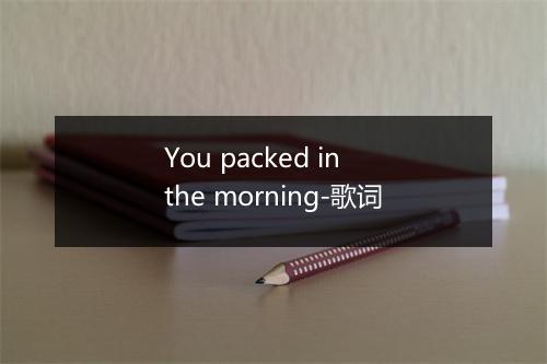 You packed in the morning-歌词