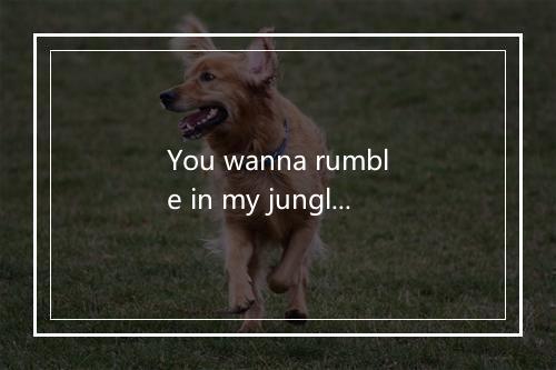 You wanna rumble in my jungle-歌词