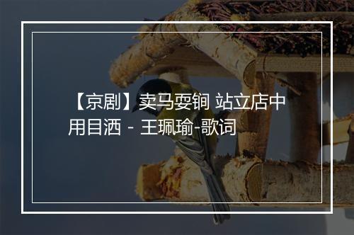 【京剧】卖马耍锏 站立店中用目洒 - 王珮瑜-歌词