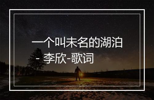 一个叫未名的湖泊 - 李欣-歌词