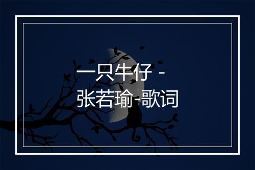 一只牛仔 - 张若瑜-歌词