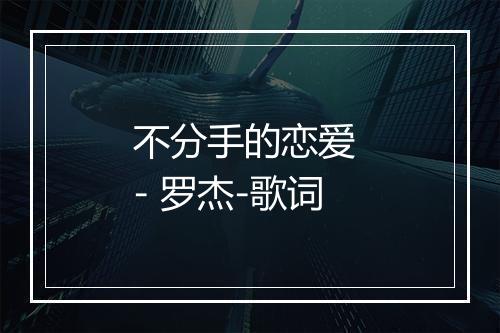 不分手的恋爱 - 罗杰-歌词