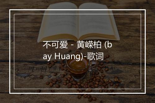 不可爱 - 黄嵘柏 (bay Huang)-歌词