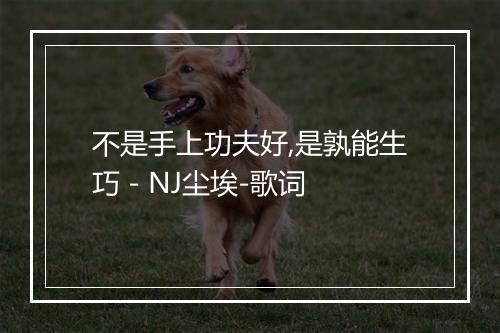 不是手上功夫好,是孰能生巧 - NJ尘埃-歌词