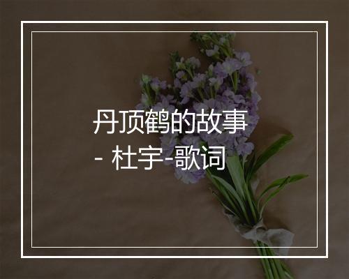 丹顶鹤的故事 - 杜宇-歌词