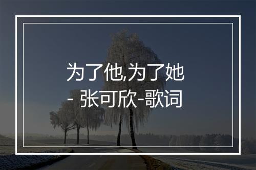 为了他,为了她 - 张可欣-歌词