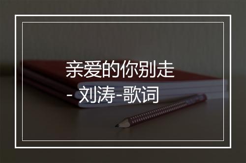 亲爱的你别走 - 刘涛-歌词