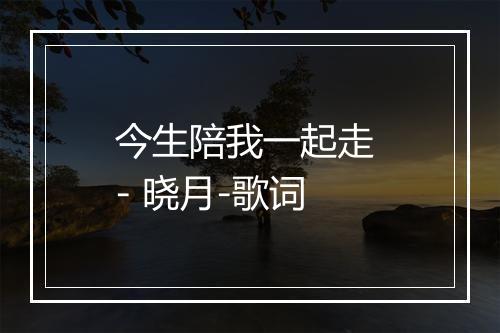 今生陪我一起走 - 晓月-歌词