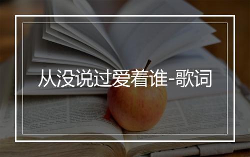 从没说过爱着谁-歌词