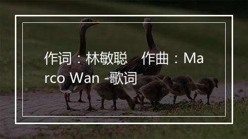 作词：林敏聪　作曲：Marco Wan -歌词