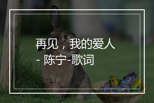 再见，我的爱人 - 陈宁-歌词