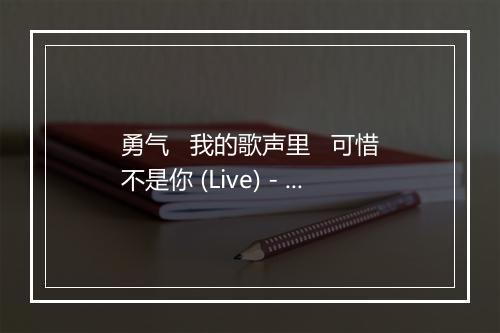 勇气   我的歌声里   可惜不是你 (Live) - 张馨月-歌词