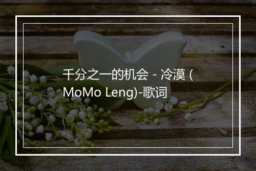 千分之一的机会 - 冷漠 (MoMo Leng)-歌词