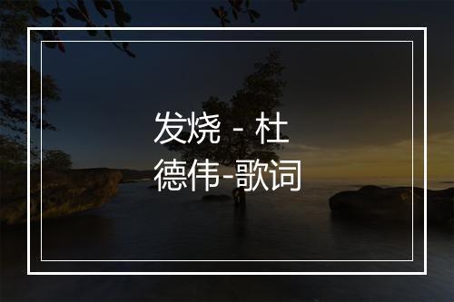 发烧 - 杜德伟-歌词