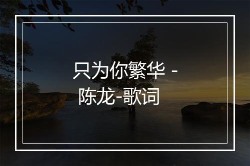 只为你繁华 - 陈龙-歌词