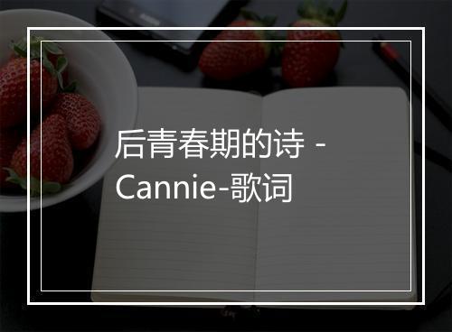 后青春期的诗 - Cannie-歌词