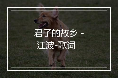 君子的故乡 - 江波-歌词