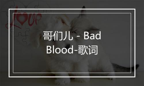 哥们儿 - Bad Blood-歌词