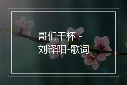 哥们干杯 - 刘译阳-歌词