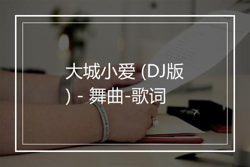 大城小爱 (DJ版) - 舞曲-歌词