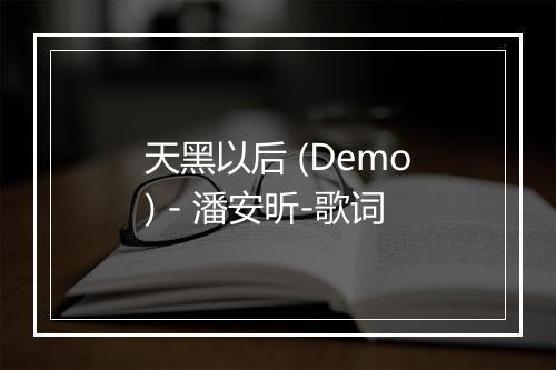 天黑以后 (Demo) - 潘安昕-歌词