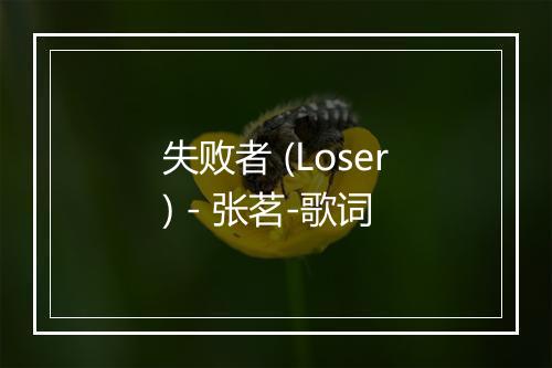 失败者 (Loser) - 张茗-歌词