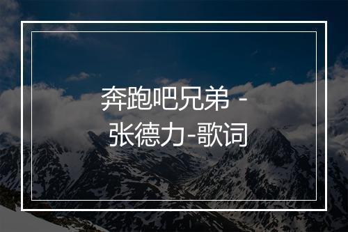 奔跑吧兄弟 - 张德力-歌词