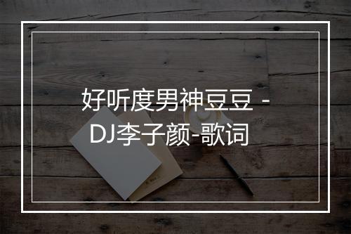 好听度男神豆豆 - DJ李子颜-歌词