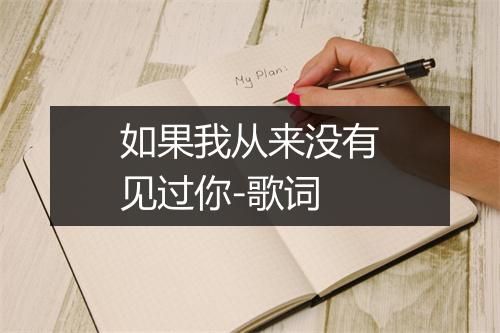 如果我从来没有见过你-歌词