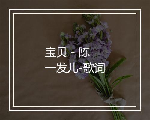 宝贝 - 陈一发儿-歌词