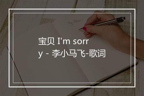 宝贝 I'm sorry - 李小马飞-歌词