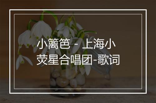 小篱笆 - 上海小荧星合唱团-歌词