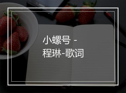 小螺号 - 程琳-歌词