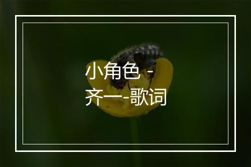 小角色 - 齐一-歌词