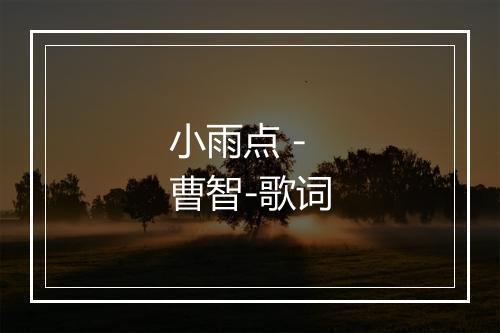 小雨点 - 曹智-歌词