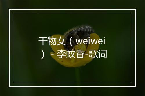 干物女（weiwei） - 李蚊香-歌词