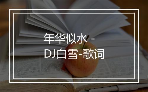 年华似水 - DJ白雪-歌词