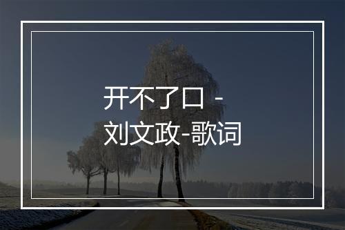 开不了口 - 刘文政-歌词