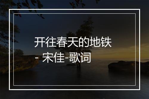 开往春天的地铁 - 宋佳-歌词