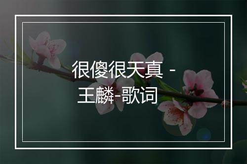 很傻很天真 - 王麟-歌词