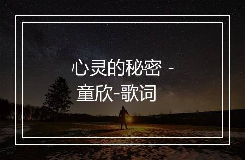 心灵的秘密 - 童欣-歌词