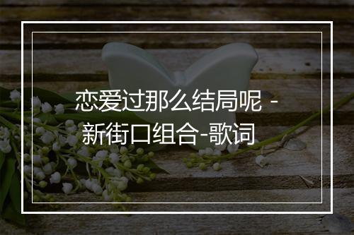 恋爱过那么结局呢 - 新街口组合-歌词