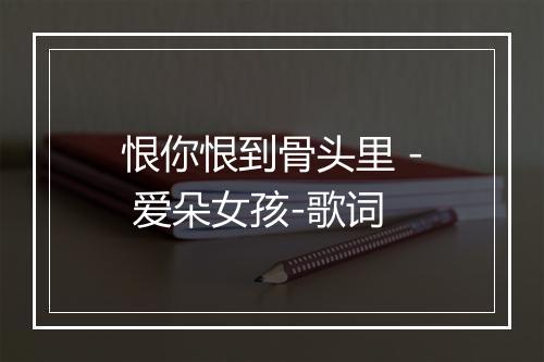 恨你恨到骨头里 - 爱朵女孩-歌词