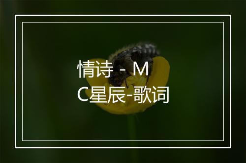 情诗 - MC星辰-歌词