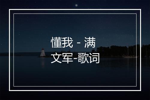 懂我 - 满文军-歌词