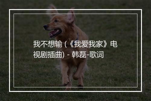 我不想输 (《我爱我家》电视剧插曲) - 韩磊-歌词