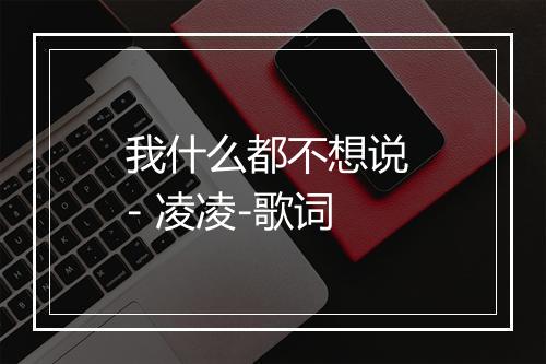 我什么都不想说 - 凌凌-歌词