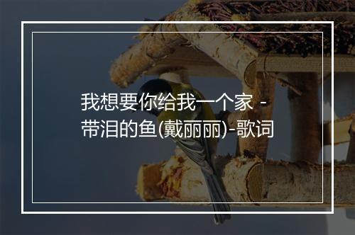 我想要你给我一个家 - 带泪的鱼(戴丽丽)-歌词