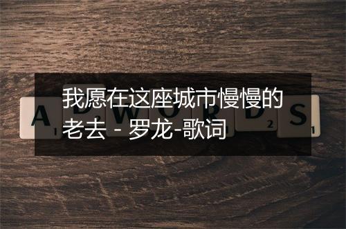 我愿在这座城市慢慢的老去 - 罗龙-歌词